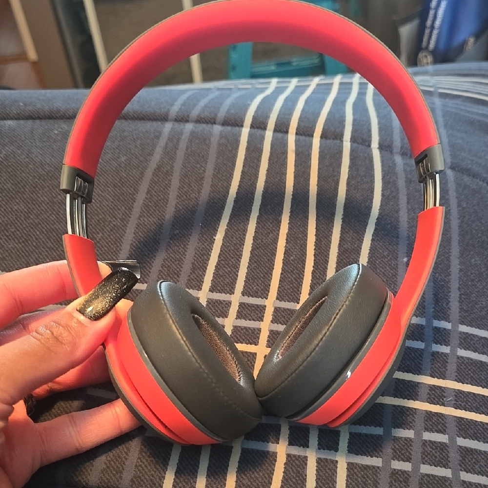 Coral and Gray Beats Solo Wireless Headphones